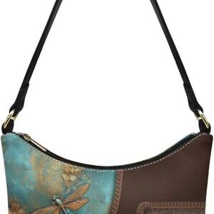 Leather Underarm Bag for Women Zipper Travel Purse Fashion Accessories